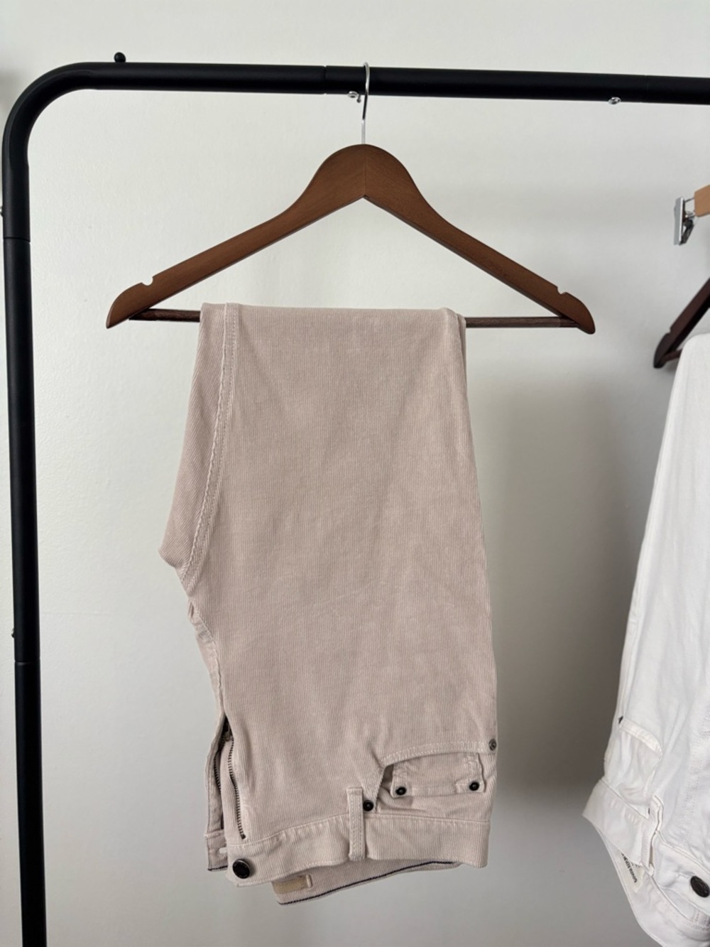 Men's Sand Beige Stretch Cotton Pants